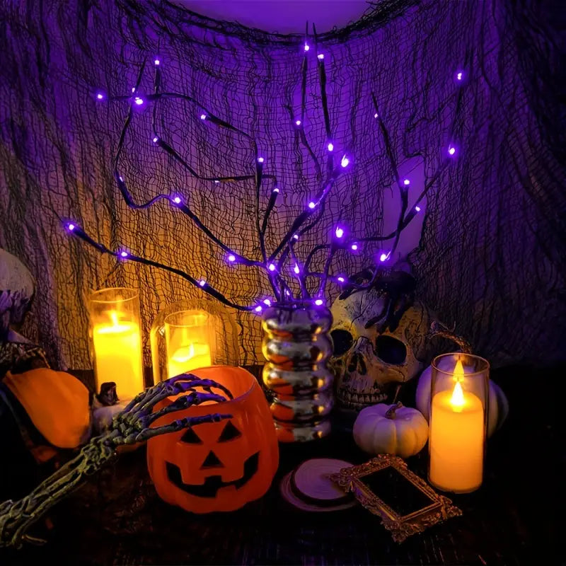 Tree Lamp Decoration Lights, 20 LED Purple Willow Branch Light Clearance Pices
