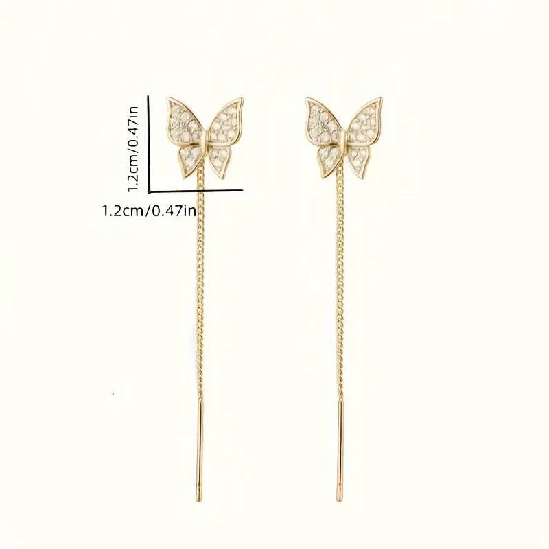 925 Silvery Post Yellow Alloy Butterfly Earrings Outlet Purchase