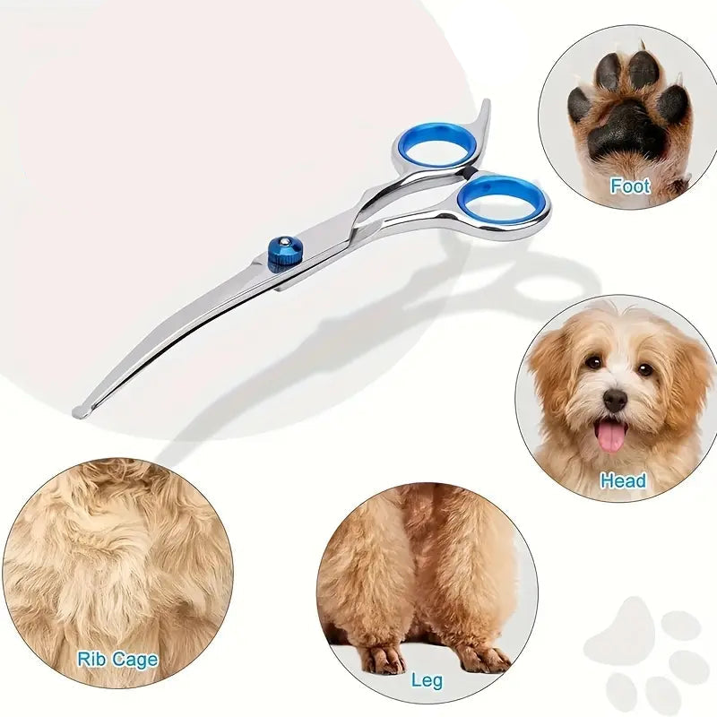 Premium Stainless Steel Grooming Scissors Set for Pet with Safety Round Tip Clearance Extremely