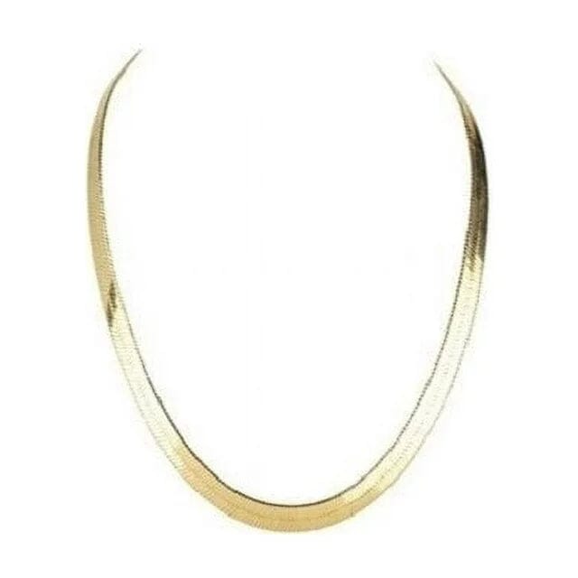 14K Gold High Polish Finish Flat Herringbone Chain Necklace Cheap Outlet Store