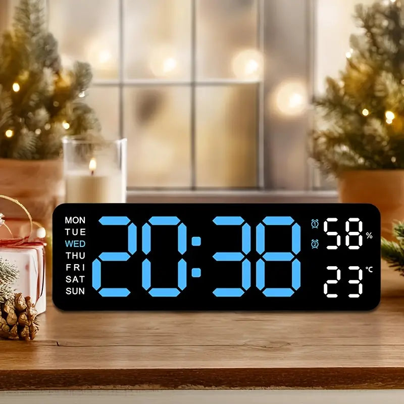 LED Digital Wall Clock with Large Display, Temperature & Humidity, Auto Light Sensor Many Kinds Of Cheap Pice