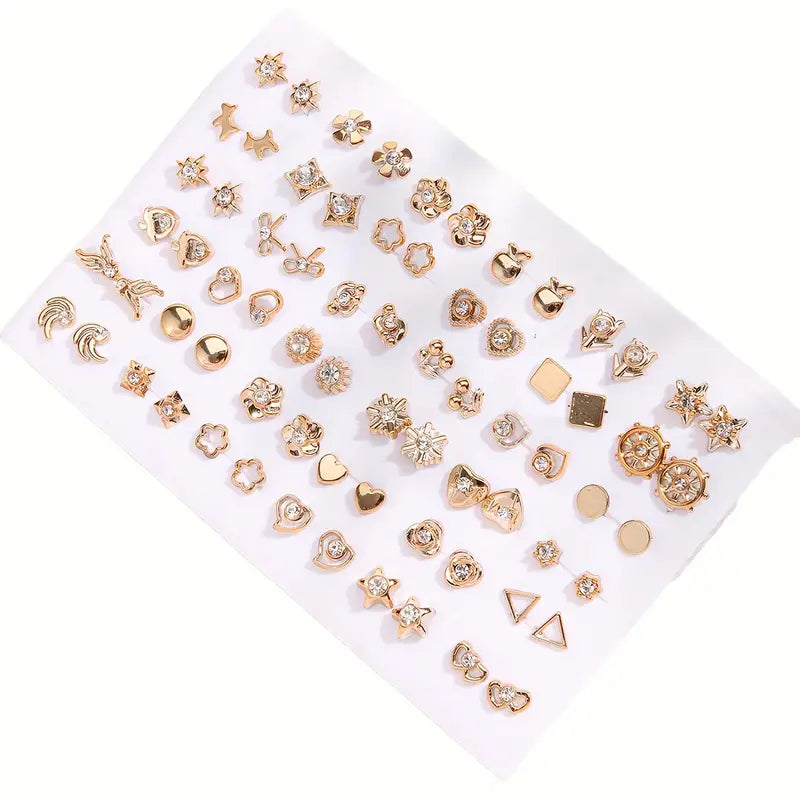 36-Pairs: Women's Fashion Earrings Set - Assorted Heart, Flower, Geometric & More Outlet 2025 New