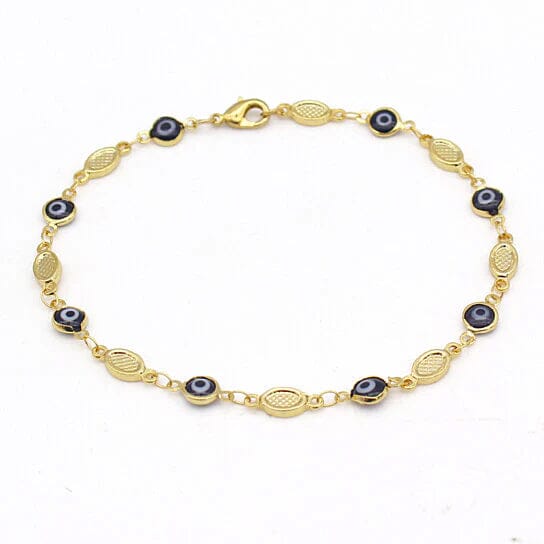 Evil Eye Anklet 10 Blue Plain Mariner High Polish Cheap Sale With Paypal