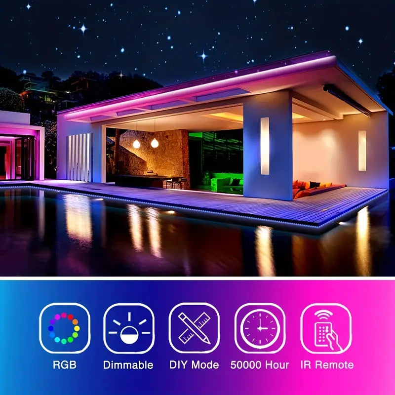 33Ft LED Strip Lights with IR 44 Key Remote Low Cost Cheap Pice