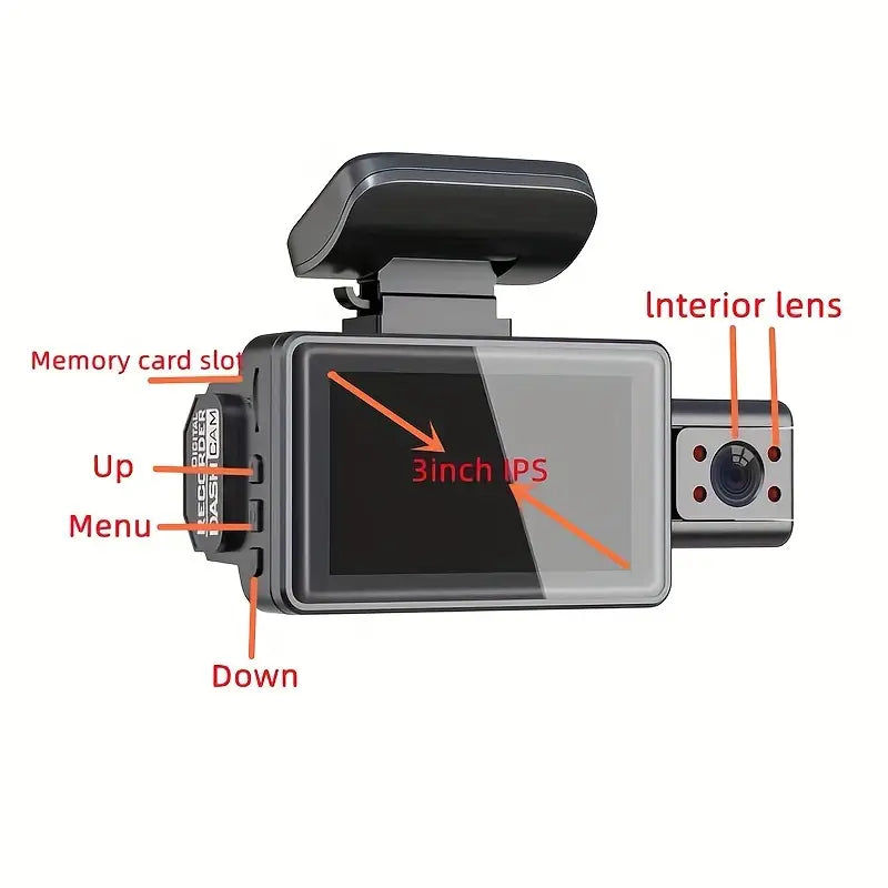 Full HD 1080P Dual Car Dash Cam Night Vision with Front and Inside view Discount Eastbay