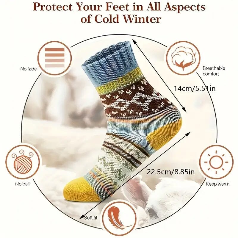 5-Pairs: Women's Comfortable and Warm Crew Socks Free Shipping Low Cost