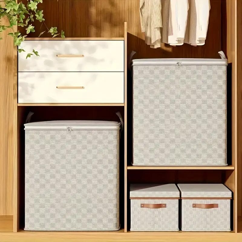 Checkerboard Canvas Portable Storage Box Clearance Reliable