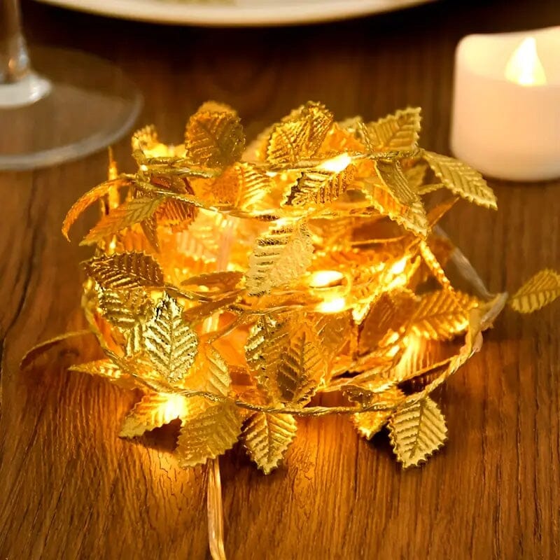 20 LED Golden Leaf Fairy Lights Sale Recommend